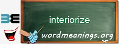 WordMeaning blackboard for interiorize